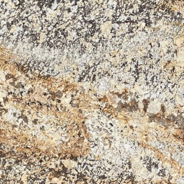 Kwarcyt Delicatus 2 cm – polerowany kamień o intensywnej strukturze i złocistych tonacjach