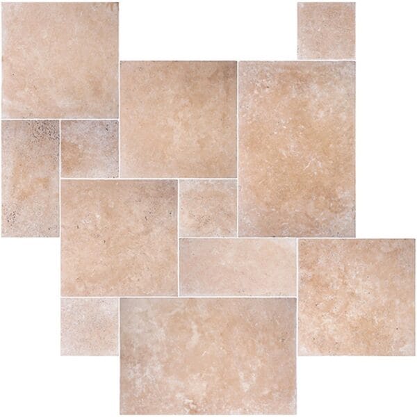 Mozaika rzymska trawertyn Classic bębnowany komplet 0,742 m² grubość 12 mm