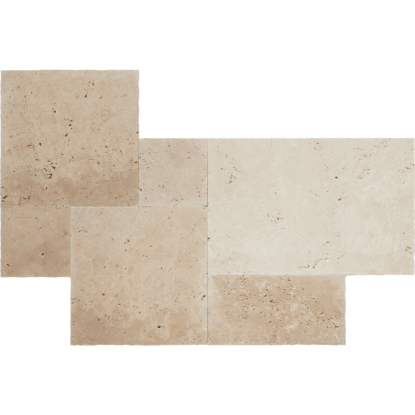 Płytki Trawertyn Light Premium bębnowany komplet 0,742 m² grubość 12 mm