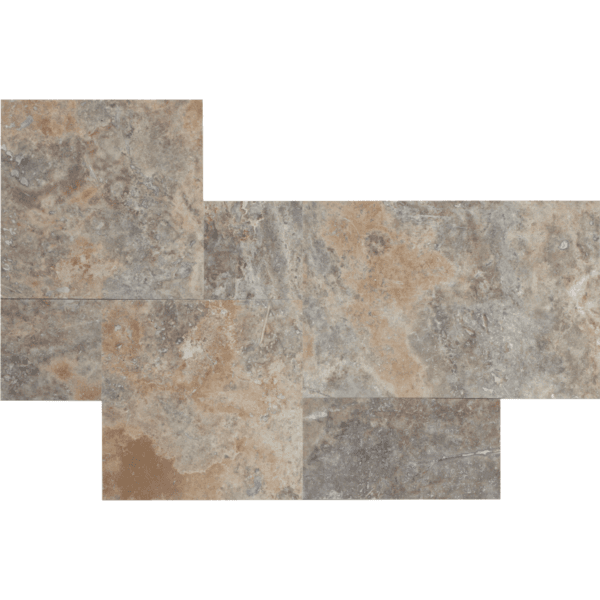 Mozaika rzymska trawertyn Silver Ash szlifowane i wypełniane komplet 0,742 m² grubość 12 mm